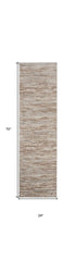 6' Ivory and Gray Abstract Non Skid Runner Rug
