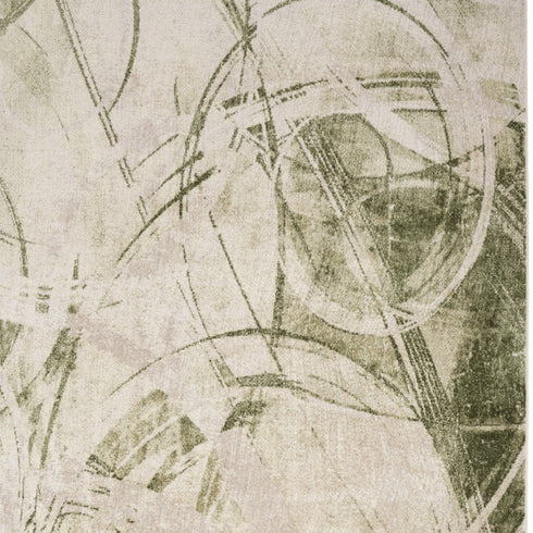 8' X 10' Green Abstract Area Rug