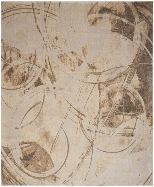 8' X 10' Beige Abstract Area Rug