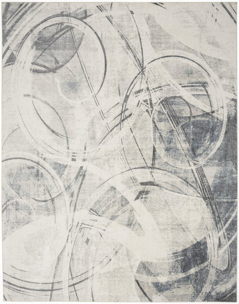 8' X 10' Blue Abstract Area Rug