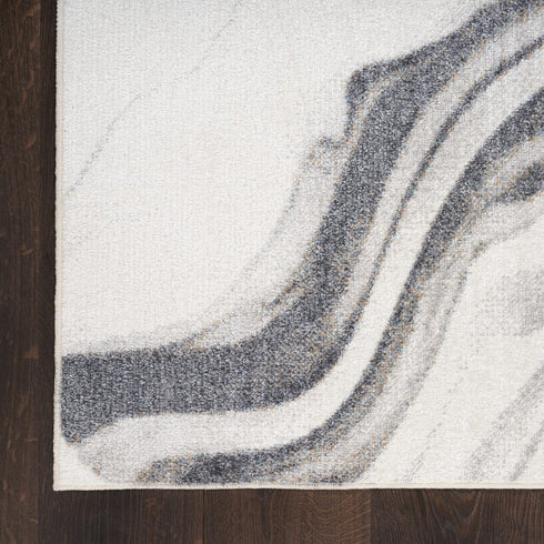 7' X 9' Gray Abstract Area Rug