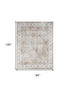 8' X 10' Tan Floral Distressed Area Rug