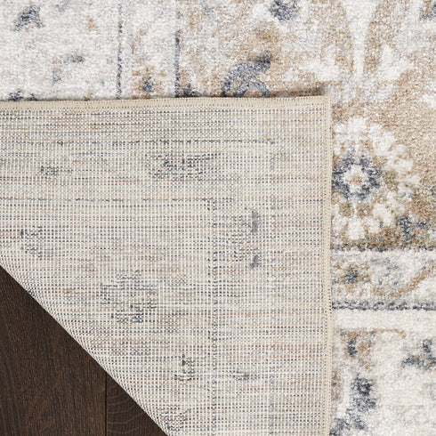 8' X 10' Tan Floral Distressed Area Rug