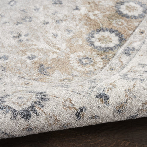 8' X 10' Tan Floral Distressed Area Rug