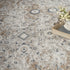 8' X 10' Tan Floral Distressed Area Rug