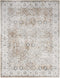 8' X 10' Tan Floral Distressed Area Rug