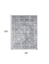 8' X 10' Blue Floral Distressed Area Rug