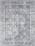 8' X 10' Blue Floral Distressed Area Rug