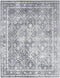 8' X 10' Blue Floral Distressed Area Rug
