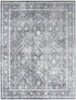 8' X 10' Blue Floral Distressed Area Rug