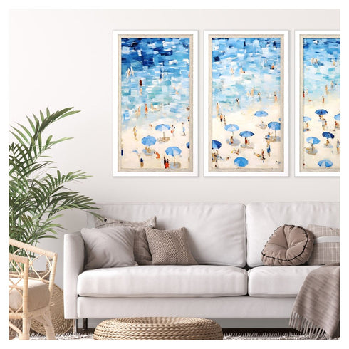 Aerial Beach Views White Framed Wall Art