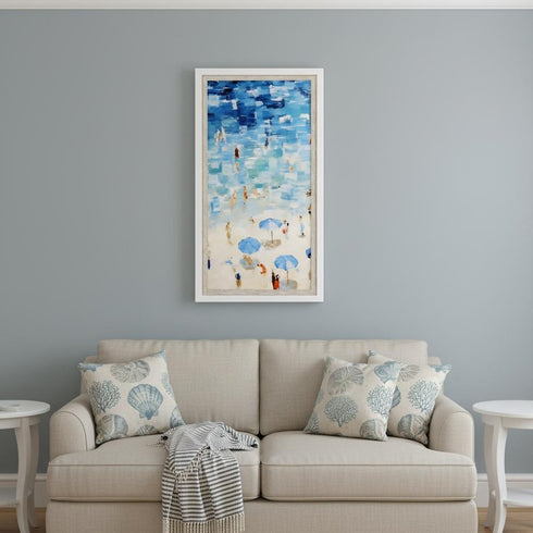 Aerial Beach Views White Framed Wall Art