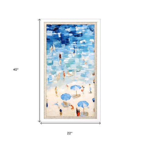 Aerial Beach Views White Framed Wall Art