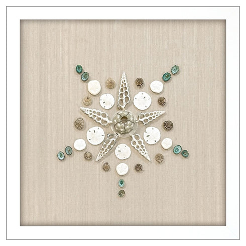 Caparazon Seashells and Coastal Icons White Framed Wall Art