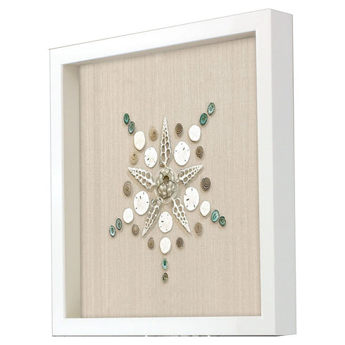 Caparazon Seashells and Coastal Icons White Framed Wall Art