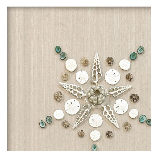 Caparazon Seashells and Coastal Icons White Framed Wall Art
