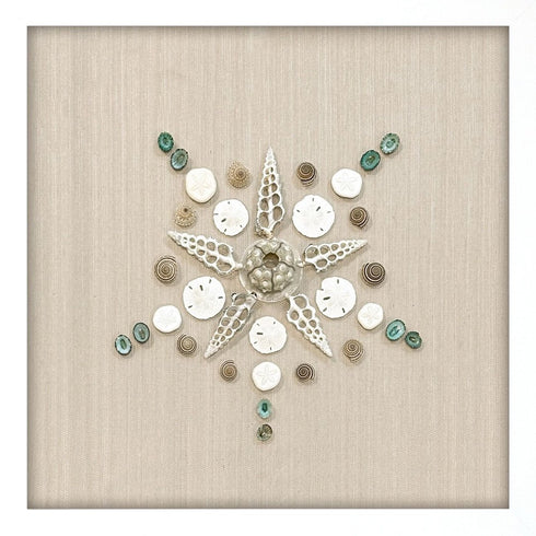 Caparazon Seashells and Coastal Icons White Framed Wall Art