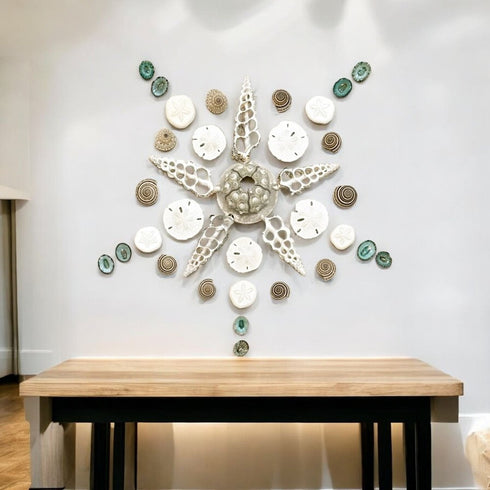 Caparazon Seashells and Coastal Icons White Framed Wall Art