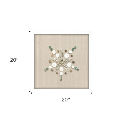 Caparazon Seashells and Coastal Icons White Framed Wall Art