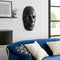 28" X 17" Black Face Resin Oval Hanging Dimensional Sculpture