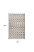 8' X 11' Gray and Beige Checkered Distressed Area Rug