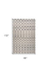 8' X 11' Gray and Beige Checkered Distressed Area Rug