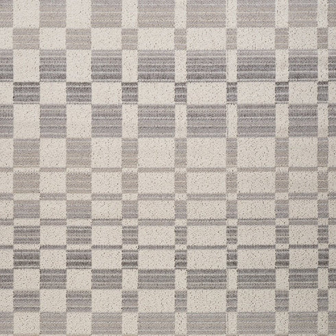 8' X 11' Gray and Beige Checkered Distressed Area Rug