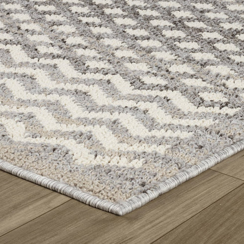 8' X 11' Gray and Beige Moroccan Distressed Area Rug