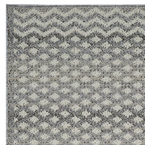 8' X 11' Gray and Beige Moroccan Distressed Area Rug