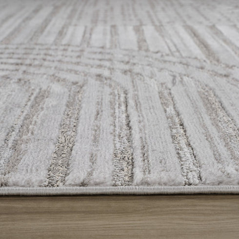 8' X 11' Gray and Ivory Abstract Distressed Area Rug