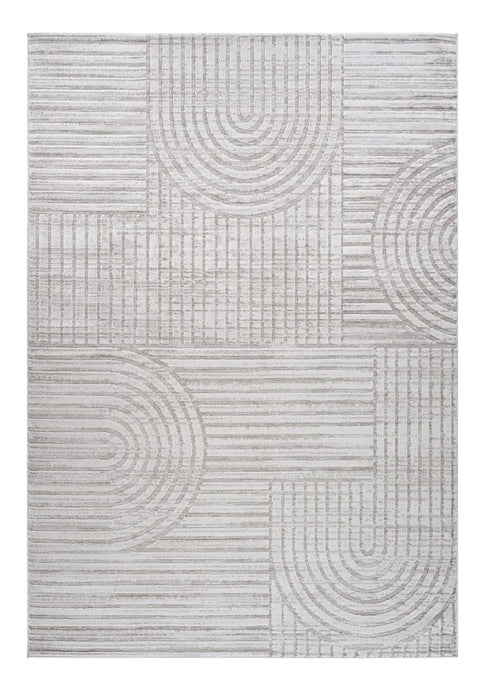 8' X 11' Gray and Ivory Abstract Distressed Area Rug
