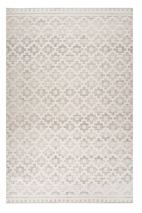 5' X 8' Cream and Beige Moroccan Area Rug