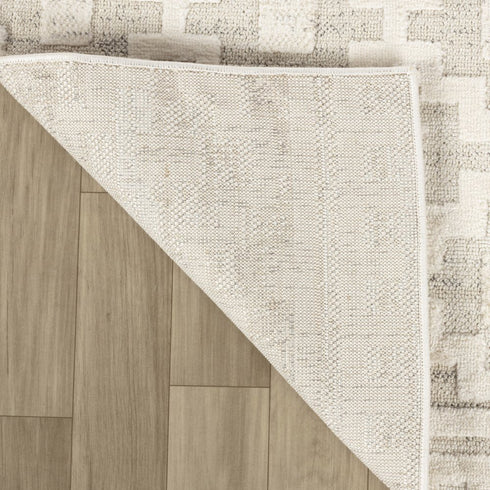 5' X 8' Cream and Beige Moroccan Area Rug