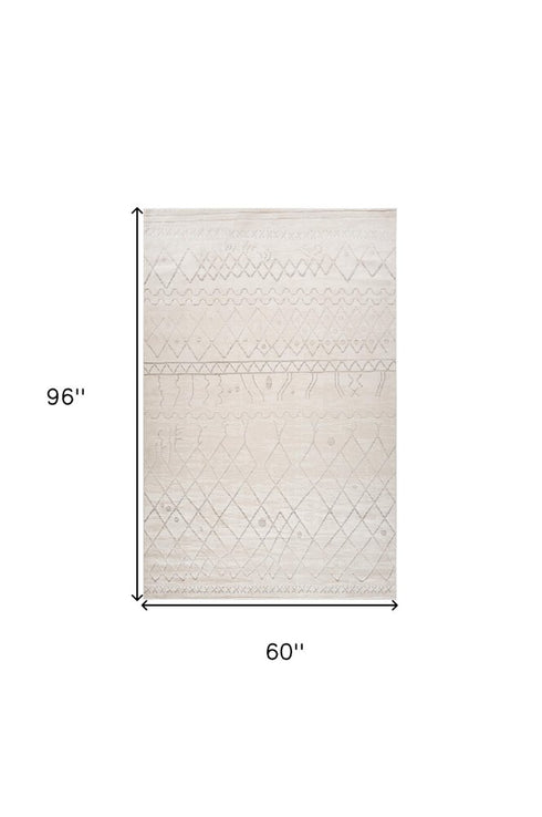 8' X 11' Gray and Beige Abstract Distressed Area Rug