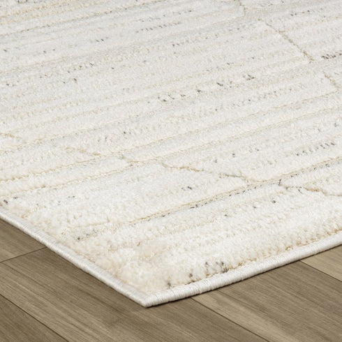 5' X 8' Cream and Beige Abstract Area Rug