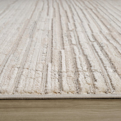5' X 8' Cream and Beige Abstract Area Rug