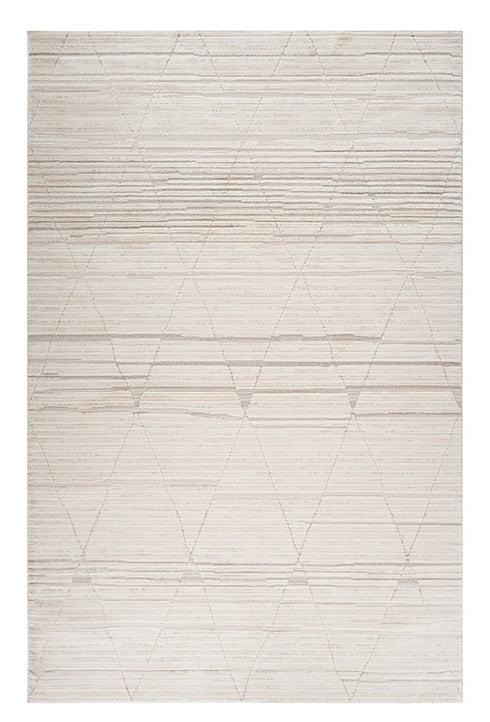 5' X 8' Cream and Beige Abstract Area Rug