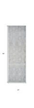 8' X 11' Gray and Ivory Geometric Distressed Area Rug