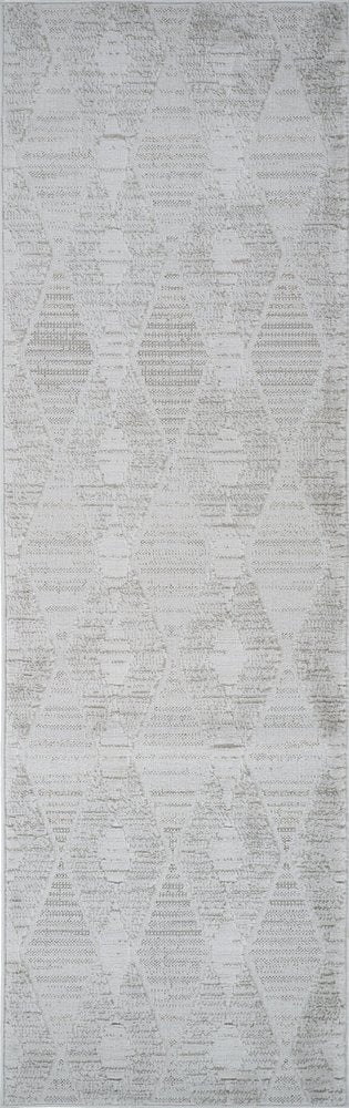 8' X 11' Gray and Ivory Geometric Distressed Area Rug
