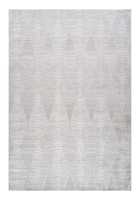 8' X 11' Gray and Ivory Geometric Distressed Area Rug