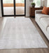 8' X 11' Gray and Ivory Geometric Distressed Area Rug