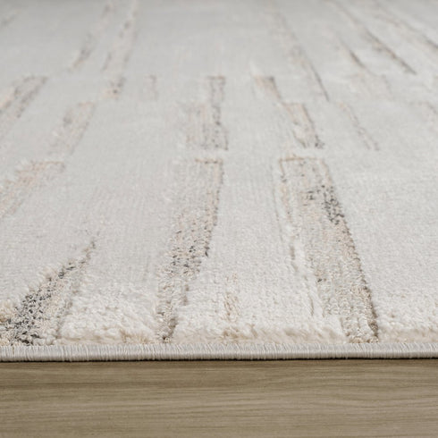 5' X 8' Gray and Beige Geometric Distressed Area Rug