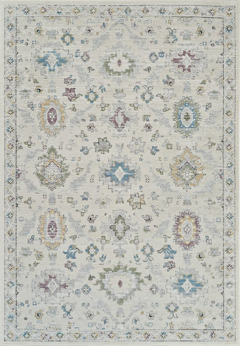 8' X 11' Cream and Beige Abstract Distressed Area Rug