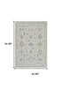 8' X 11' Cream and Beige Abstract Distressed Area Rug