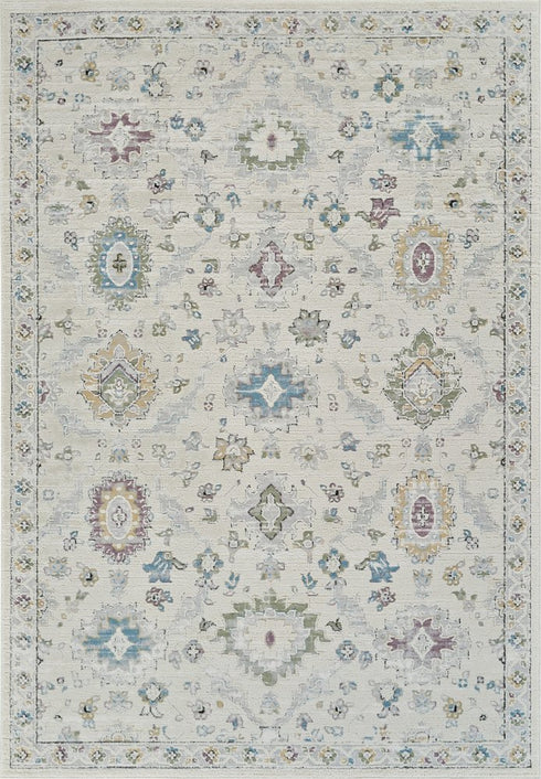 8' X 11' Cream and Beige Abstract Distressed Area Rug