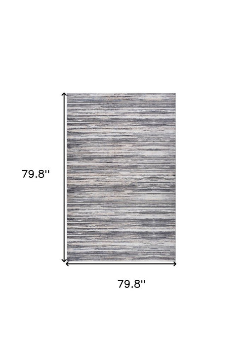 8' X 11' Blue and Gray Abstract Distressed Area Rug