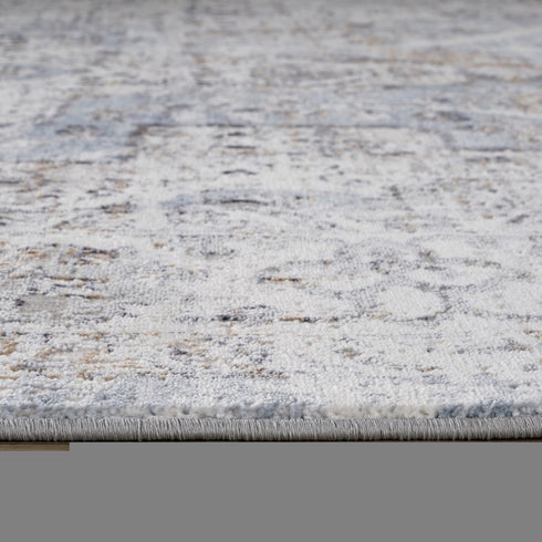 8' X 11' Blue and Gray Abstract Distressed Area Rug