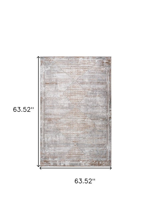 8' X 11' Gray and Brown Abstract Distressed Area Rug