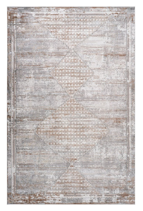 8' X 11' Gray and Brown Abstract Distressed Area Rug