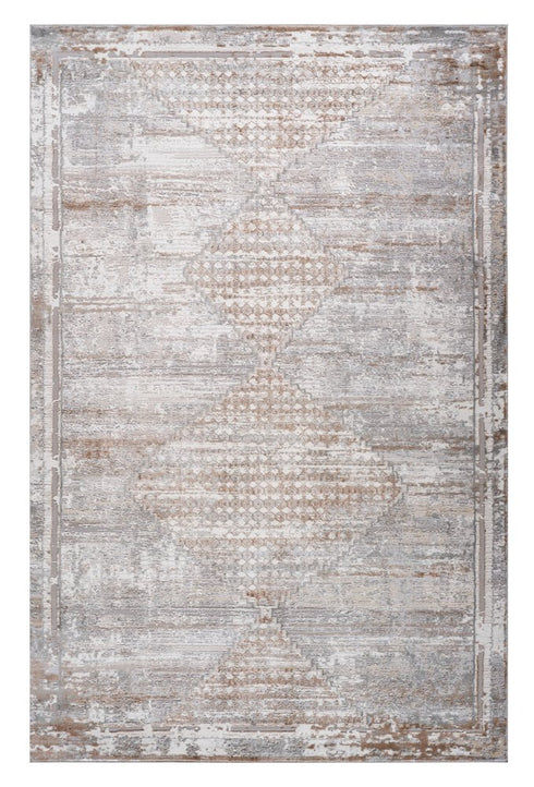 8' X 11' Gray and Brown Abstract Distressed Area Rug